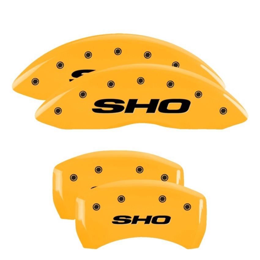 MGP 10222SSHOYL 4 Caliper Covers Engraved Front & Rear SHO Yellow finish black ch