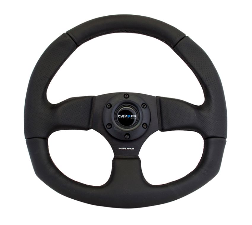 NRG RST-009R Reinforced Steering Wheel (320mm Horizontal / 330mm Vertical) Leather w/Black Stitching
