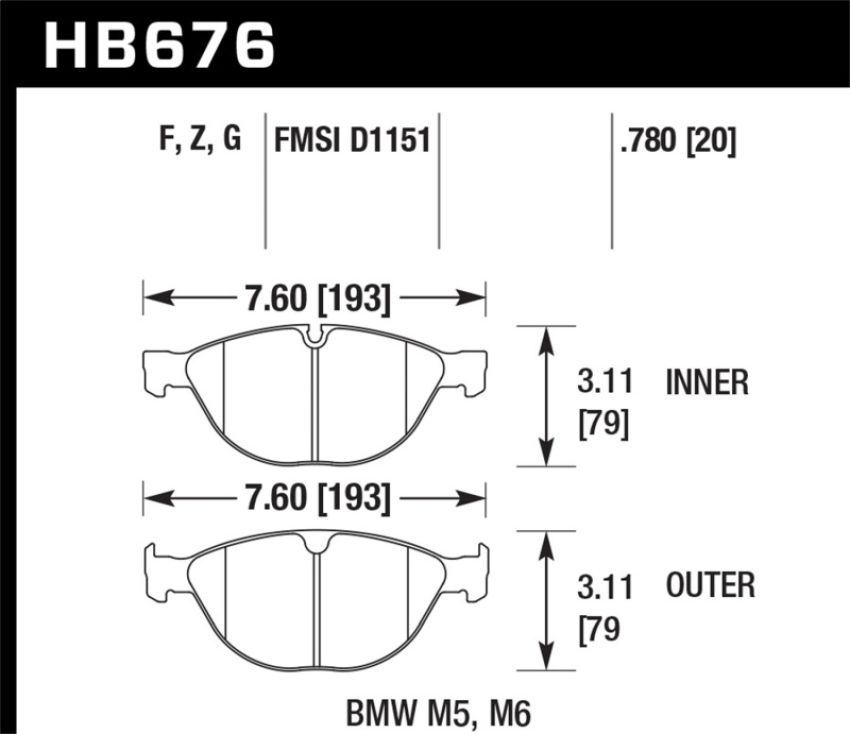 Hawk Performance HB676B.780 HPS 5.0 Disc Brake Pad