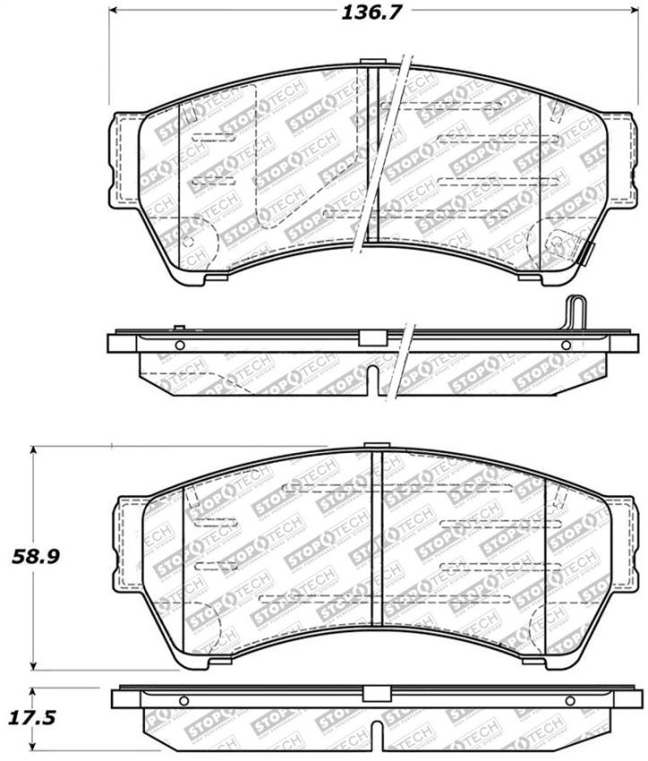 Stoptech 305.11640 Street Select Brake Pads - Rear