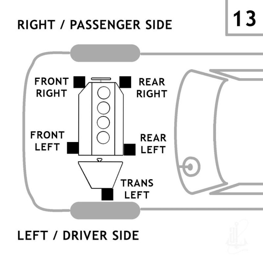 ANCHOR MOUNTS 2964 TRANSMISSION MNT LEFT,REAR RIGHT