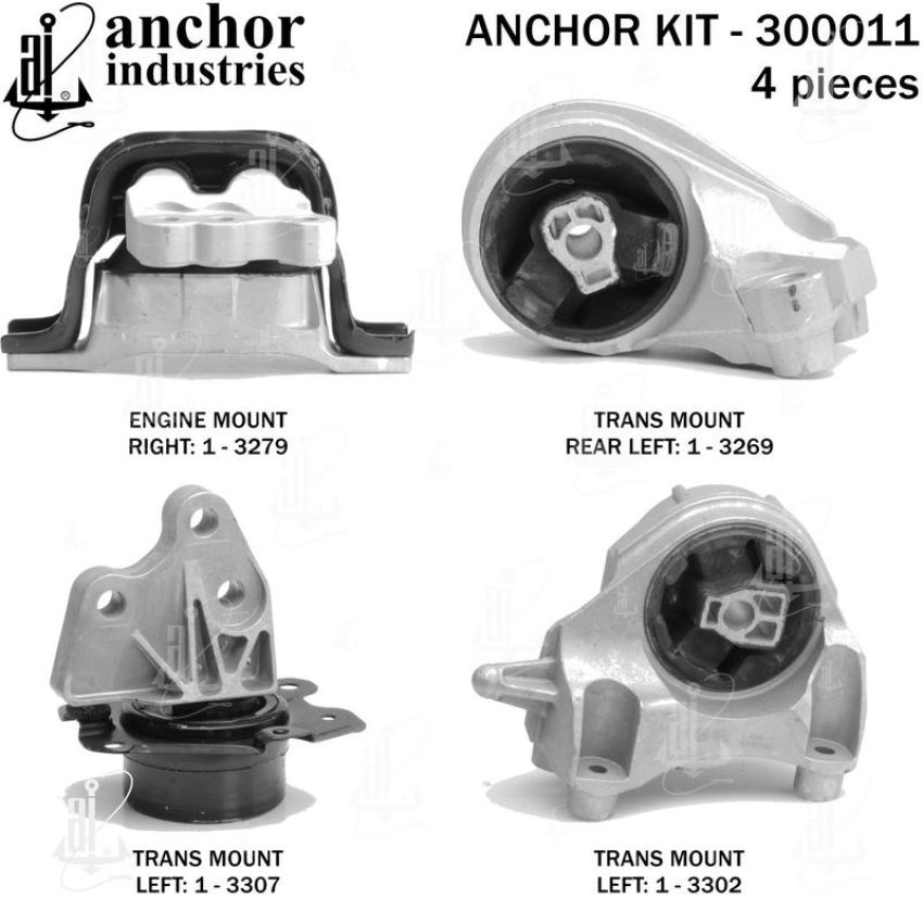 ANCHOR MOUNTS 300011 ENGINE MNT KIT