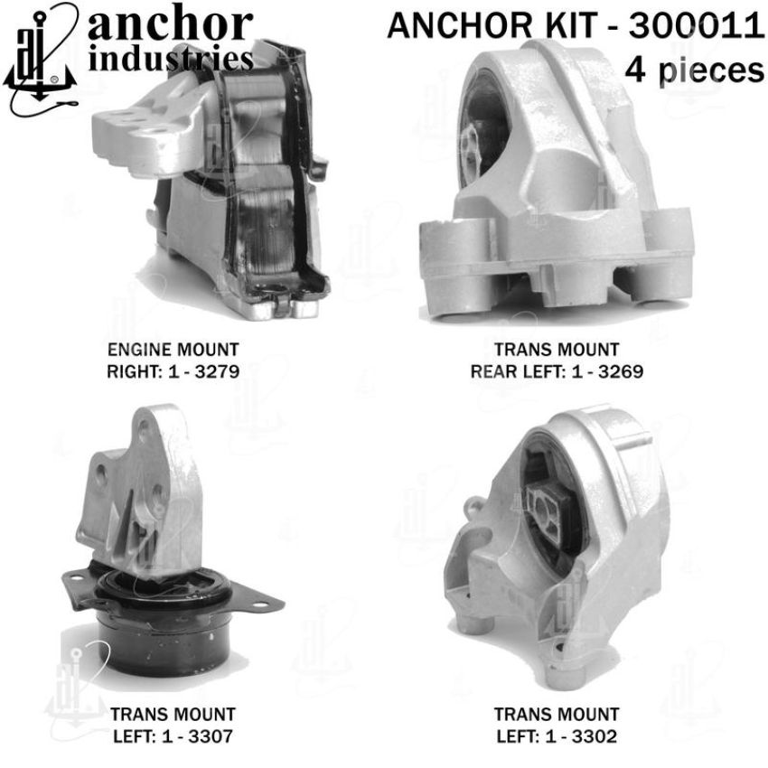 ANCHOR MOUNTS 300011 ENGINE MNT KIT