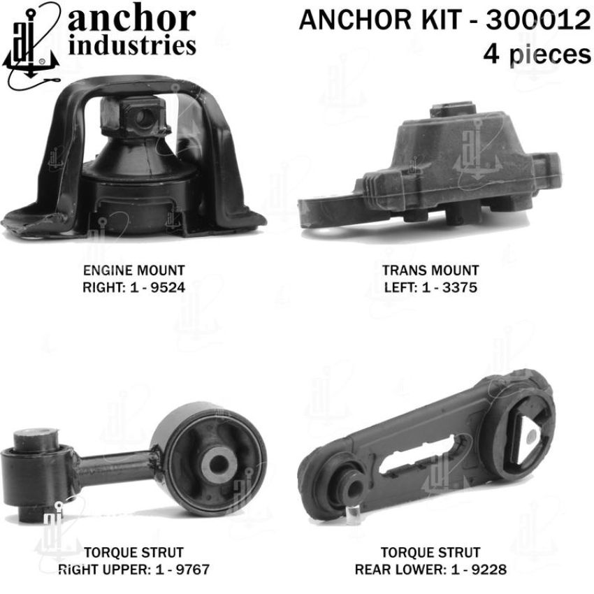 ANCHOR MOUNTS 300012 ENGINE MNT KIT