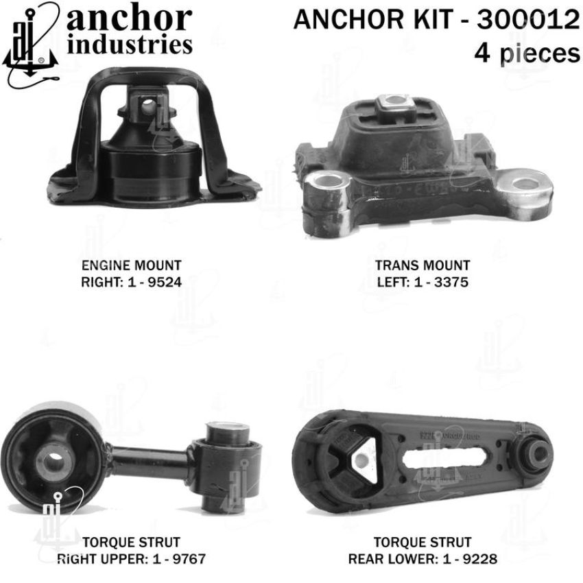 ANCHOR MOUNTS 300012 ENGINE MNT KIT