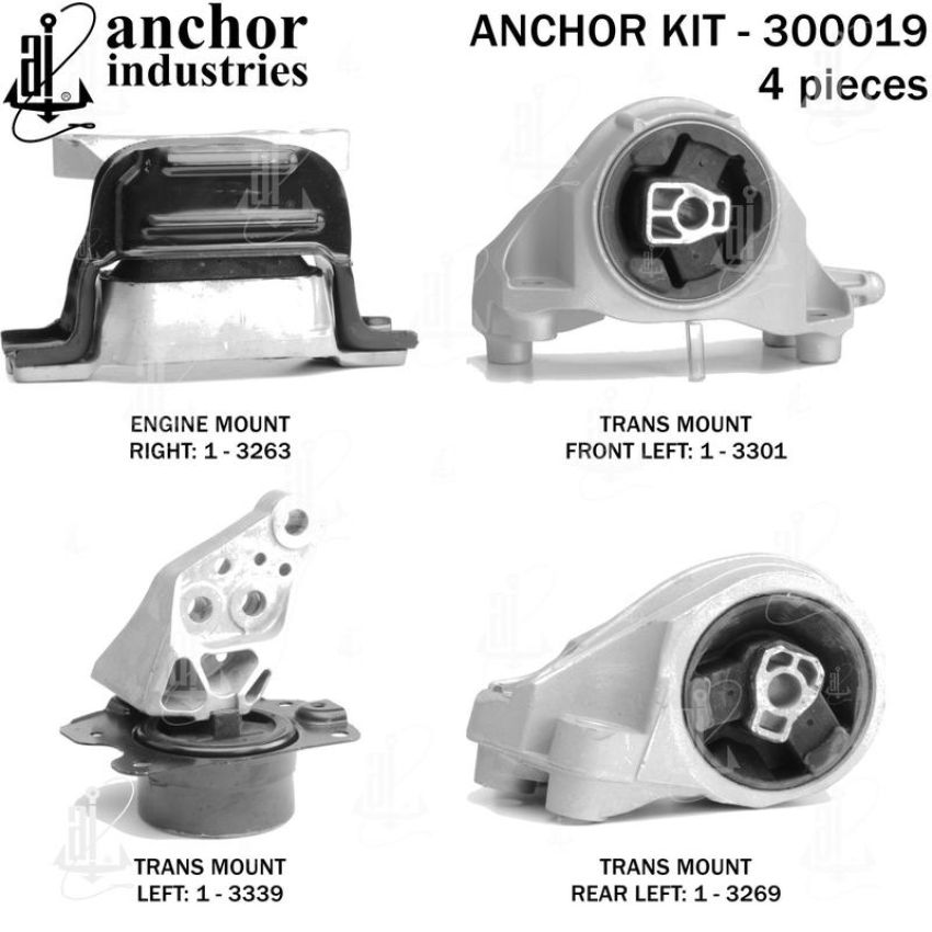 ANCHOR MOUNTS 300019 ENGINE MNT KIT