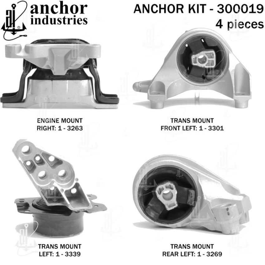 ANCHOR MOUNTS 300019 ENGINE MNT KIT