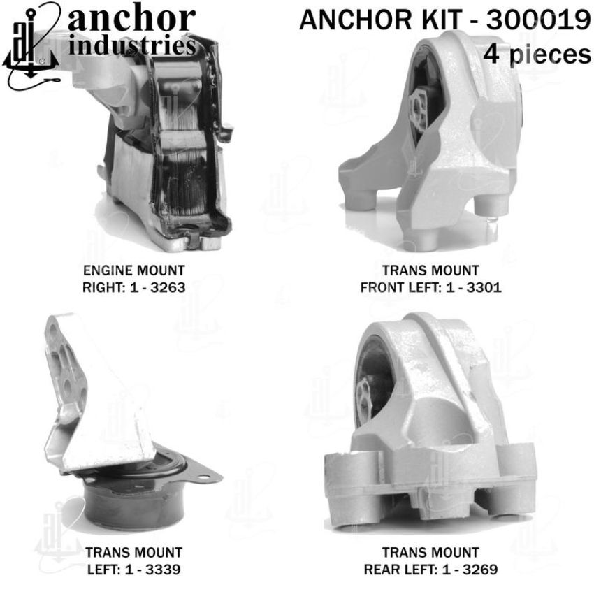 ANCHOR MOUNTS 300019 ENGINE MNT KIT