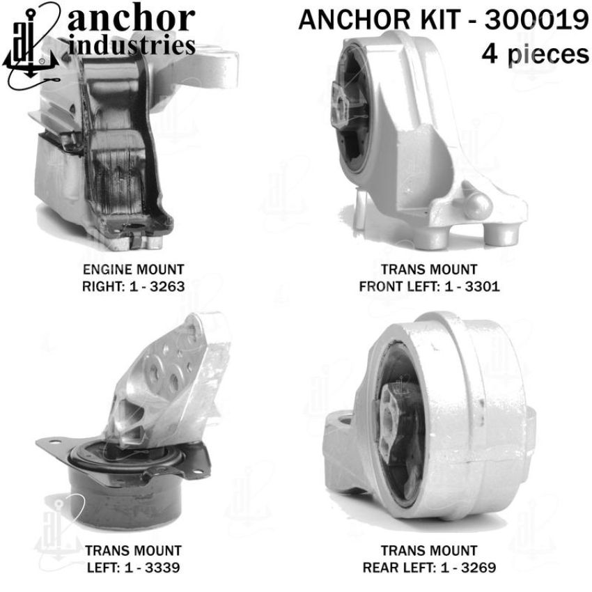 ANCHOR MOUNTS 300019 ENGINE MNT KIT