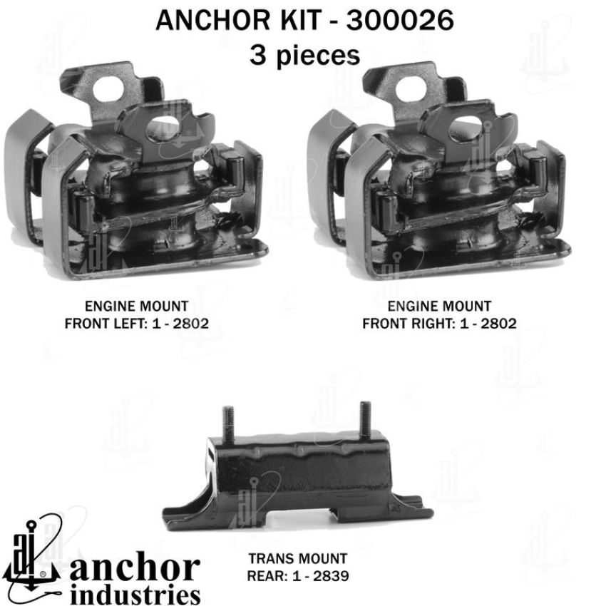 ANCHOR MOUNTS 300026 ENGINE MNT KIT