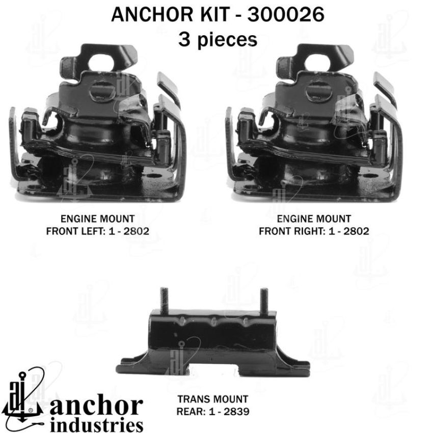 ANCHOR MOUNTS 300026 ENGINE MNT KIT