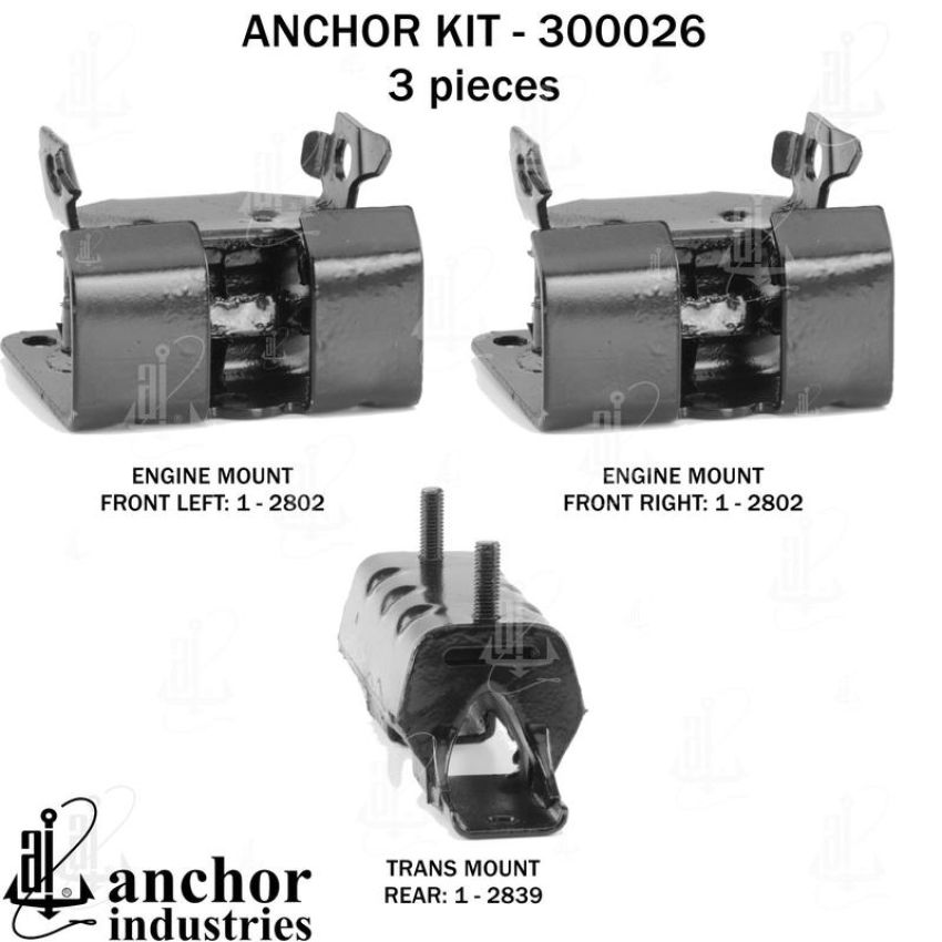 ANCHOR MOUNTS 300026 ENGINE MNT KIT