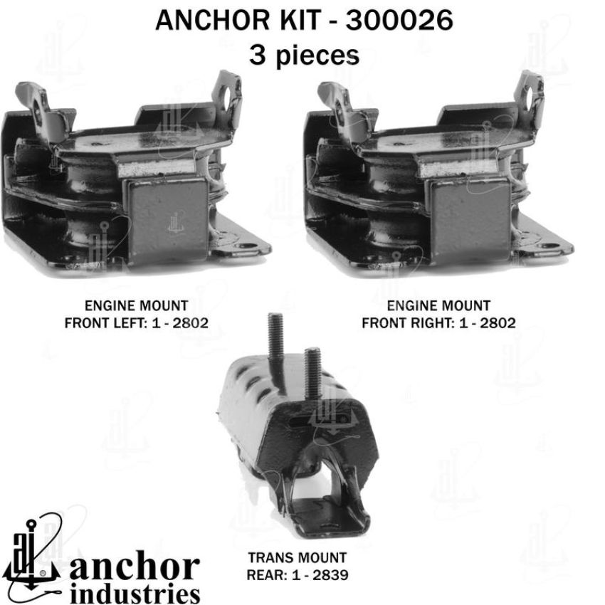 ANCHOR MOUNTS 300026 ENGINE MNT KIT