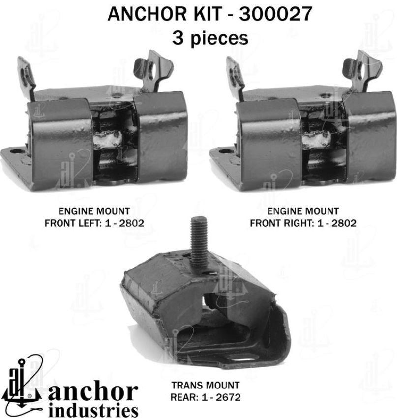 ANCHOR MOUNTS 300027 ENGINE MNT KIT