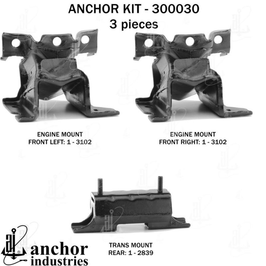 ANCHOR MOUNTS 300030 ENGINE MNT KIT