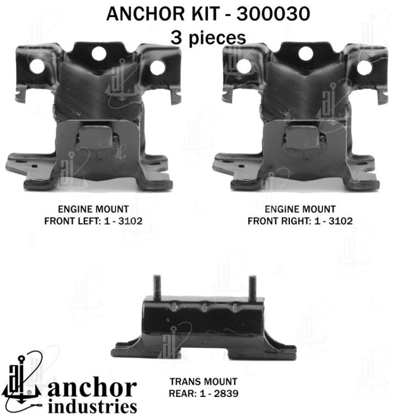 ANCHOR MOUNTS 300030 ENGINE MNT KIT