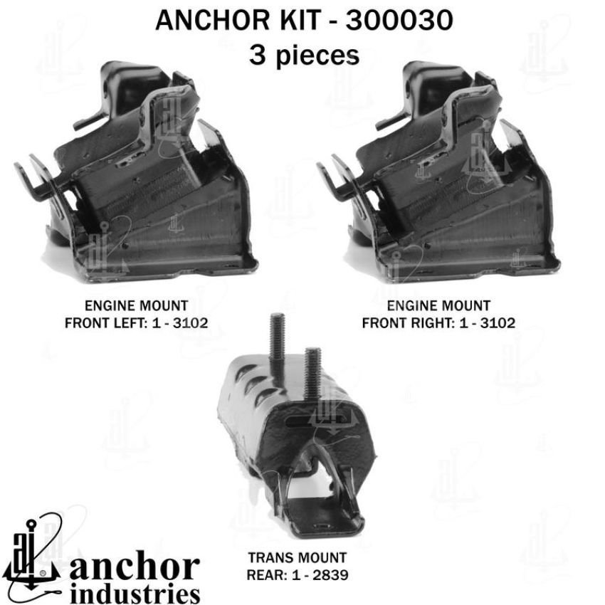 ANCHOR MOUNTS 300030 ENGINE MNT KIT