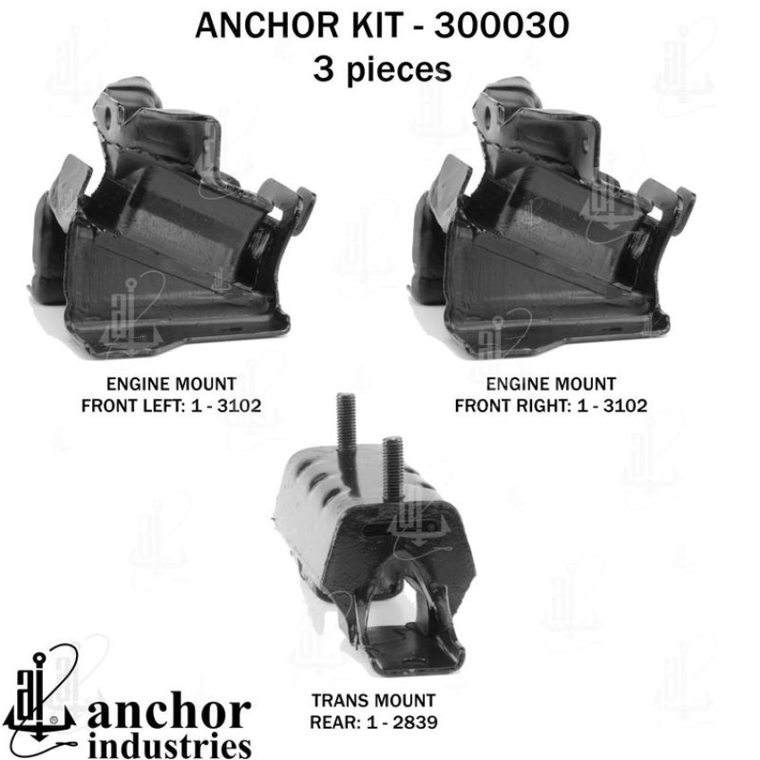 ANCHOR MOUNTS 300030 ENGINE MNT KIT