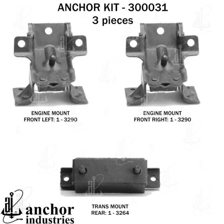 ANCHOR MOUNTS 300031 ENGINE MNT KIT