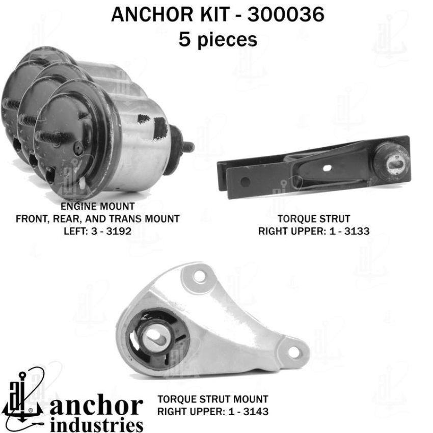 ANCHOR MOUNTS 300036 ENGINE MNT KIT