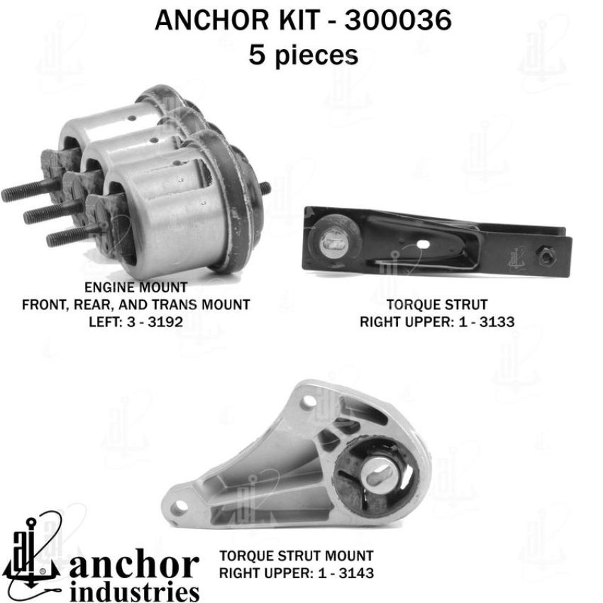 ANCHOR MOUNTS 300036 ENGINE MNT KIT