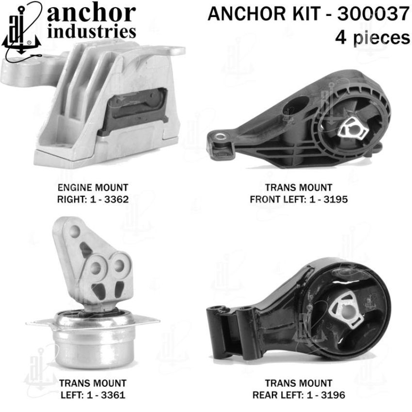 ANCHOR MOUNTS 300037 ENGINE MNT KIT