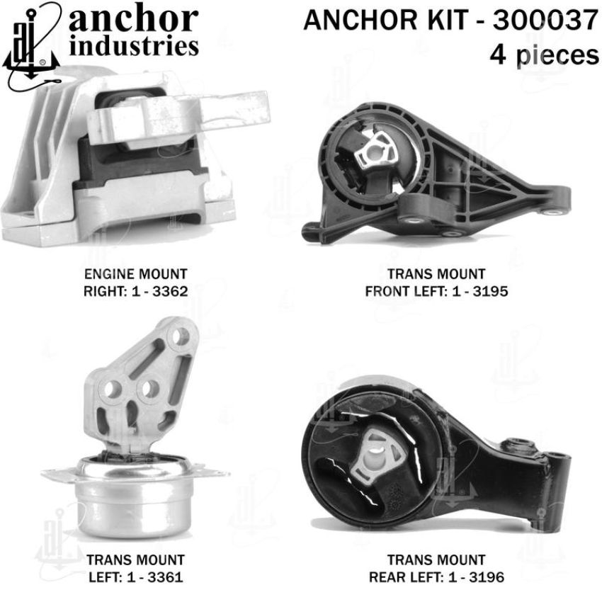 ANCHOR MOUNTS 300037 ENGINE MNT KIT