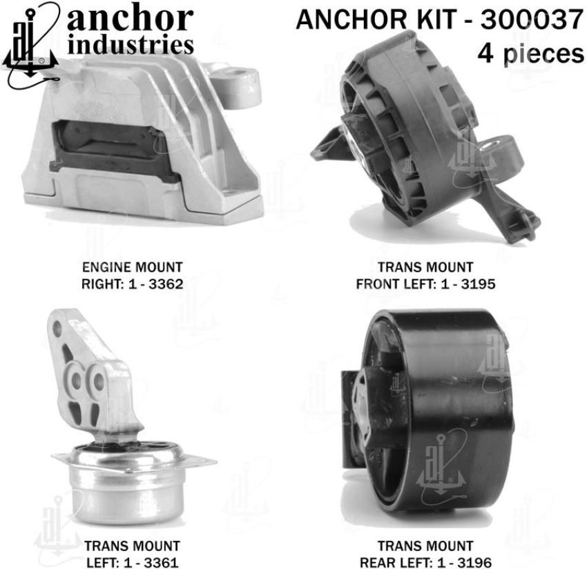 ANCHOR MOUNTS 300037 ENGINE MNT KIT