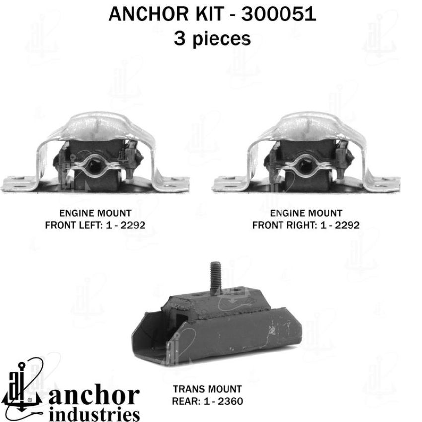 ANCHOR MOUNTS 300051 ENGINE MNT KIT