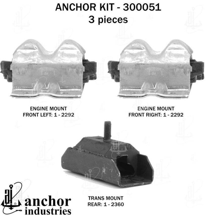 ANCHOR MOUNTS 300051 ENGINE MNT KIT