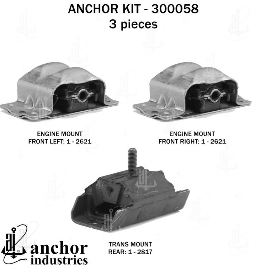 ANCHOR MOUNTS 300058 ENGINE MNT KIT