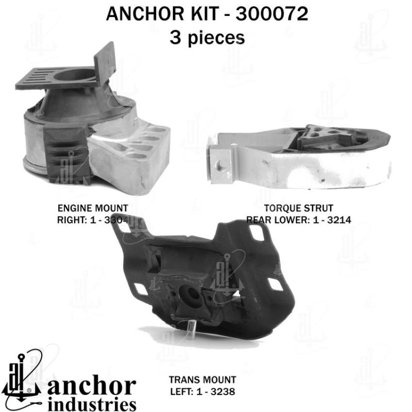 ANCHOR MOUNTS 300072 ENGINE MNT KIT