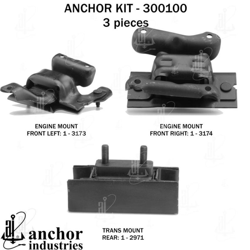 ANCHOR MOUNTS 300100 ENGINE MNT KIT