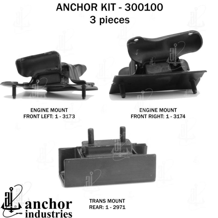 ANCHOR MOUNTS 300100 ENGINE MNT KIT