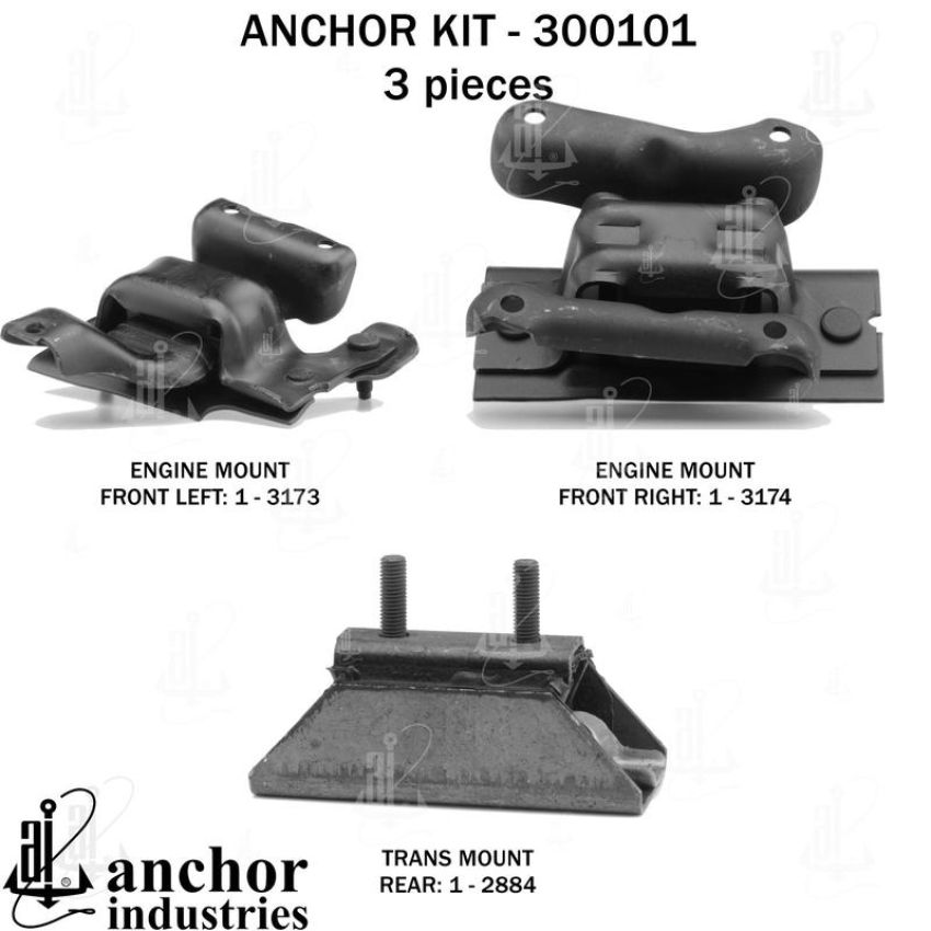 ANCHOR MOUNTS 300101 ENGINE MNT KIT