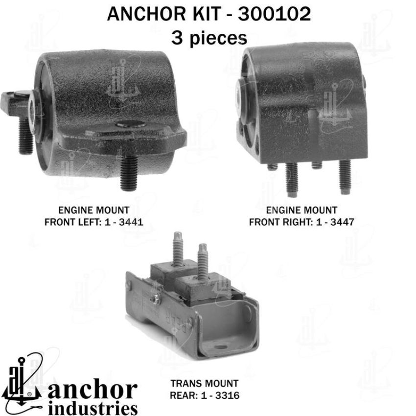 ANCHOR MOUNTS 300102 ENGINE MNT KIT