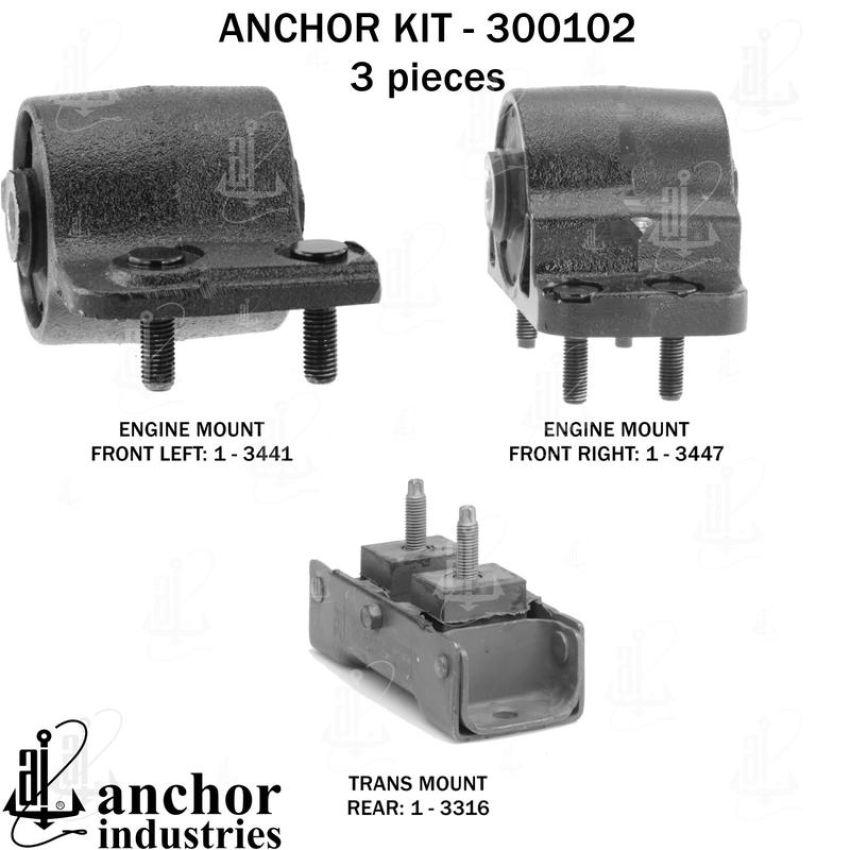 ANCHOR MOUNTS 300102 ENGINE MNT KIT