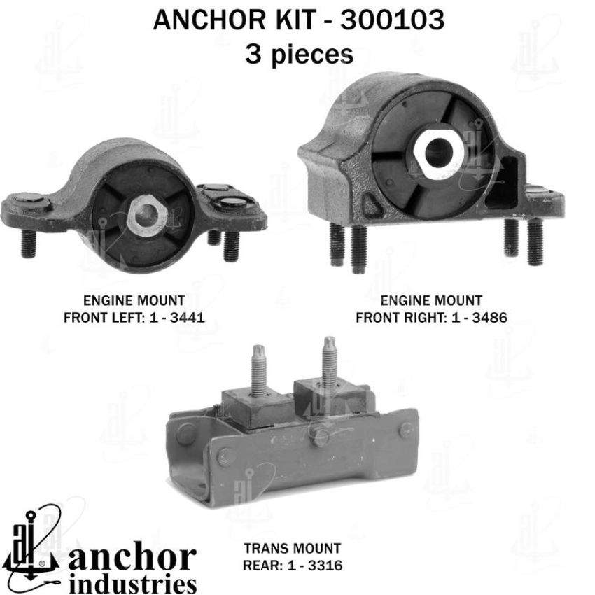 ANCHOR MOUNTS 300103 ENGINE MNT KIT