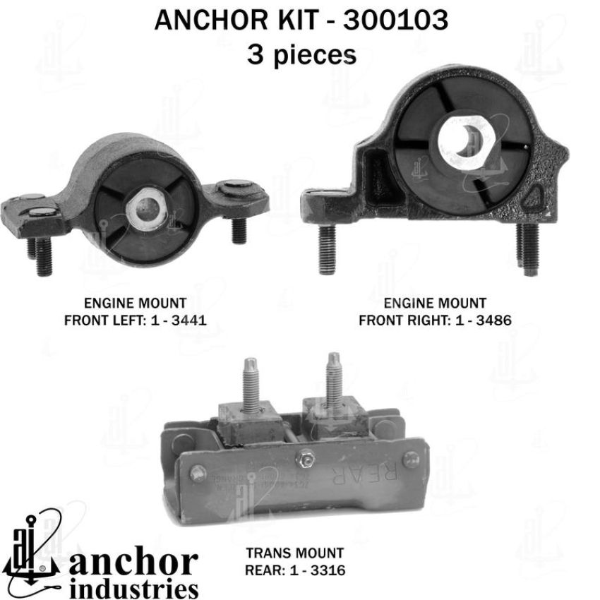 ANCHOR MOUNTS 300103 ENGINE MNT KIT