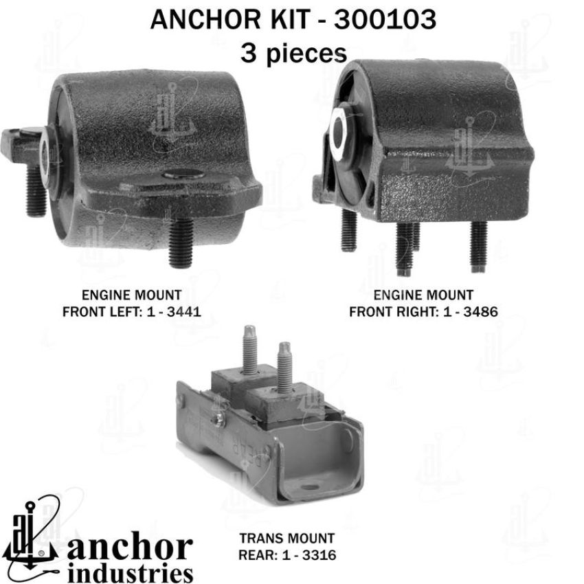 ANCHOR MOUNTS 300103 ENGINE MNT KIT