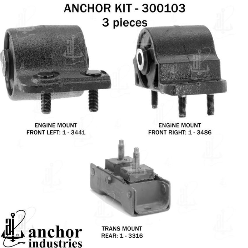 ANCHOR MOUNTS 300103 ENGINE MNT KIT