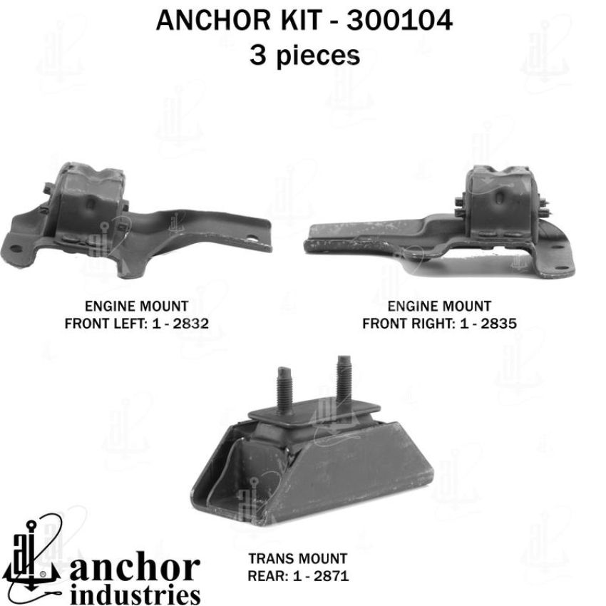 ANCHOR MOUNTS 300104 ENGINE MNT KIT