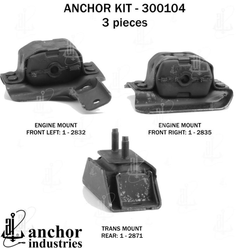 ANCHOR MOUNTS 300104 ENGINE MNT KIT