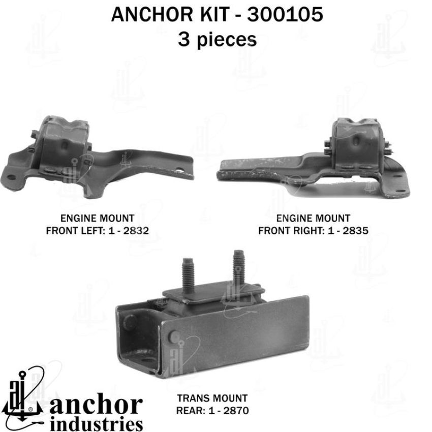 ANCHOR MOUNTS 300105 ENGINE MNT KIT