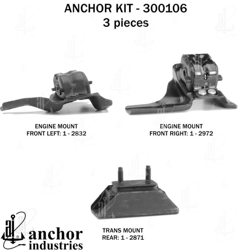 ANCHOR MOUNTS 300106 ENGINE MNT KIT