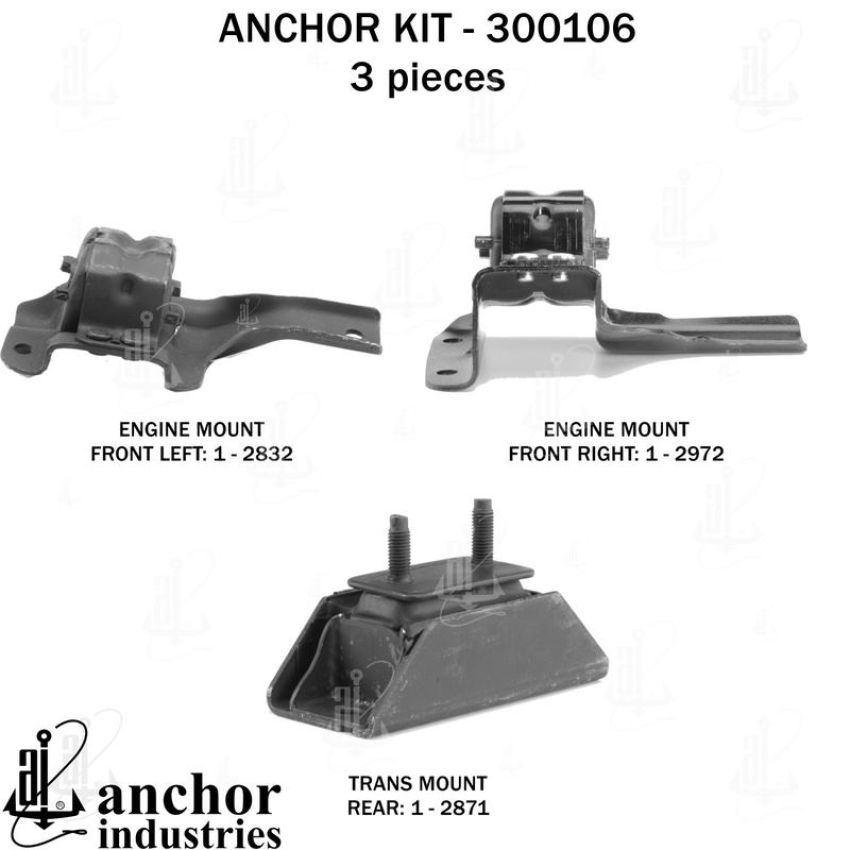 ANCHOR MOUNTS 300106 ENGINE MNT KIT