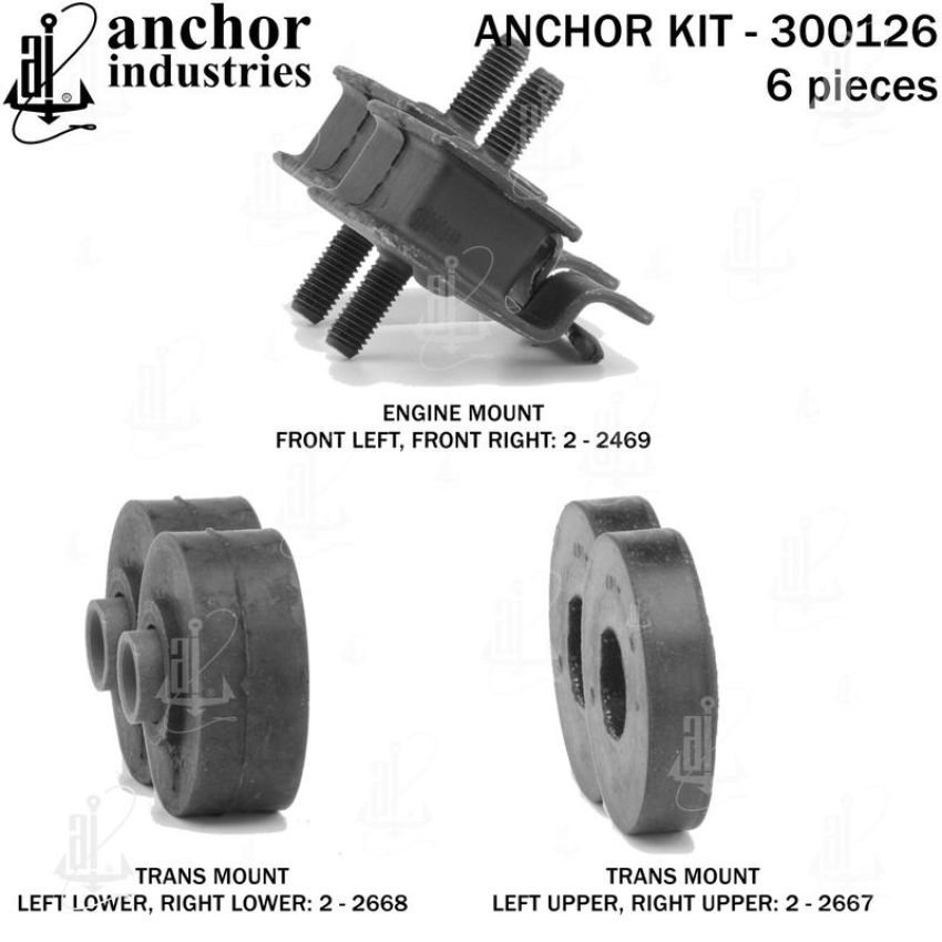 ANCHOR MOUNTS 300126 ENGINE MNT KIT
