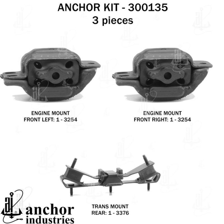 ANCHOR MOUNTS 300135 ENGINE MNT KIT