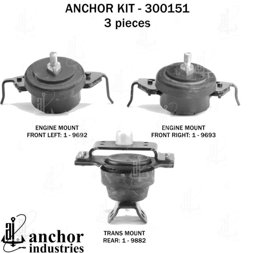 ANCHOR MOUNTS 300151 ENGINE MNT KIT