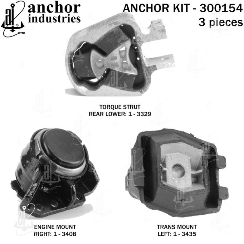 ANCHOR MOUNTS 300154 ENGINE MNT KIT